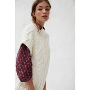 Anthropologie MAEVE Cybil Cable Sweater Vest Chunky Knit Size Small XS S